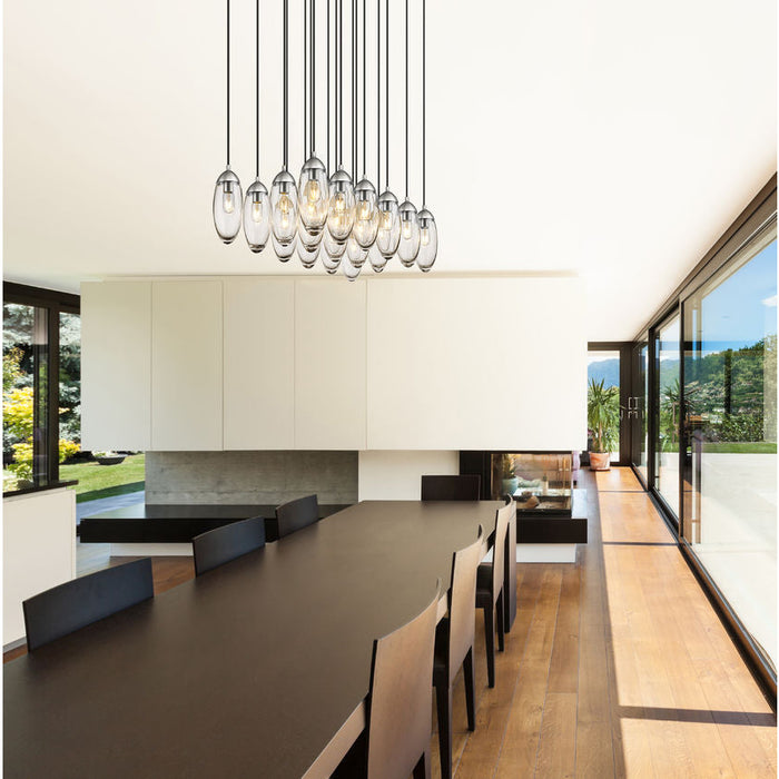 Z-Lite Arden Brushed Nickel 17 Light Linear Chandelier 651P-17L-BN | theLightShop