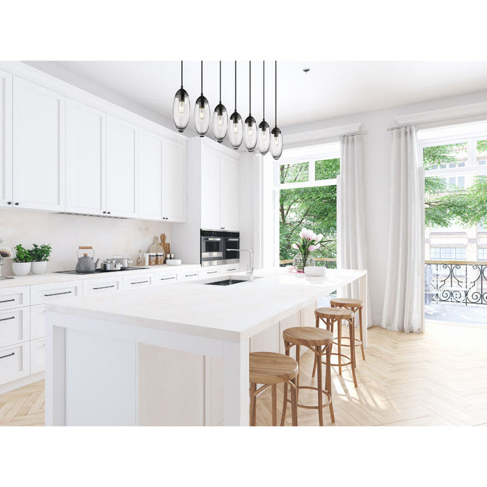 Z-Lite Arden Matte Black 7 Light Linear Chandelier 651P-7L-MB | theLightShop