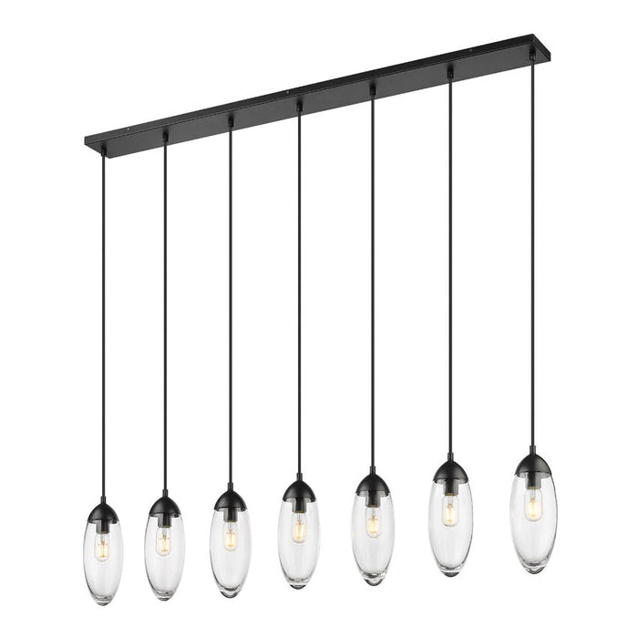 Z-Lite Arden Matte Black 7 Light Linear Chandelier 651P-7L-MB | theLightShop