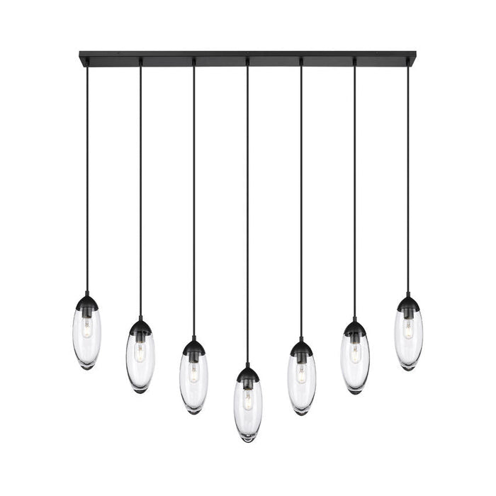 Z-Lite Arden Matte Black 7 Light Linear Chandelier 651P-7L-MB | theLightShop
