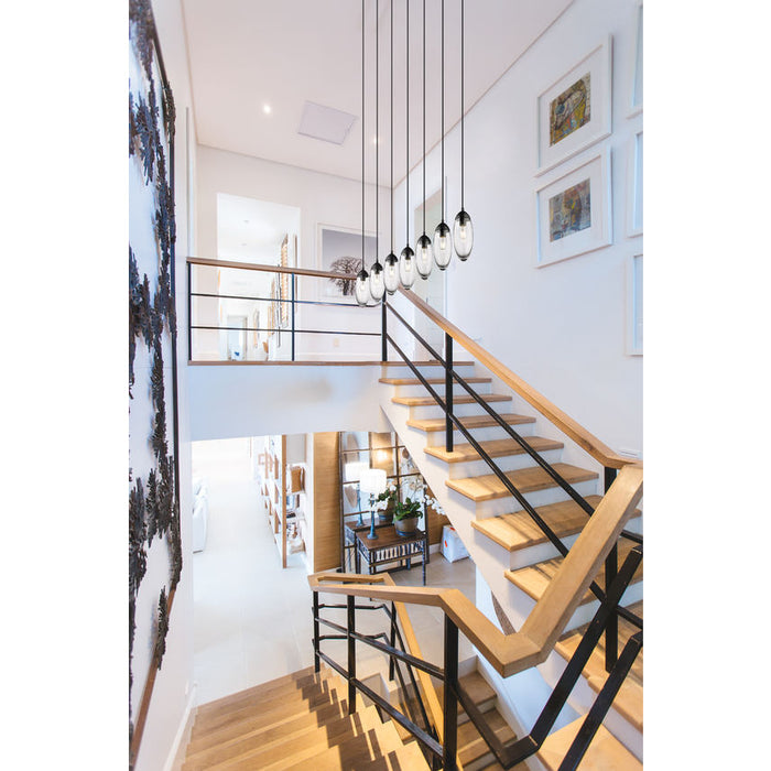 Z-Lite Arden Matte Black 7 Light Linear Chandelier 651P-7L-MB | theLightShop