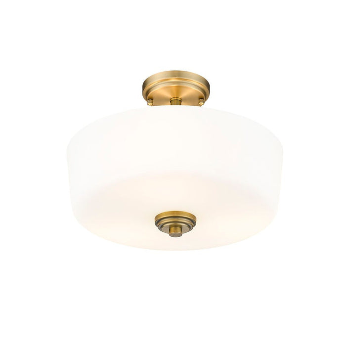 Z-Lite Arlington Heritage Brass Semi-Flushmount 220SF3-HBR | theLightShop