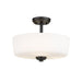 Z-Lite Arlington Matte Black Semi-Flushmount 220SF3-MB | theLightShop