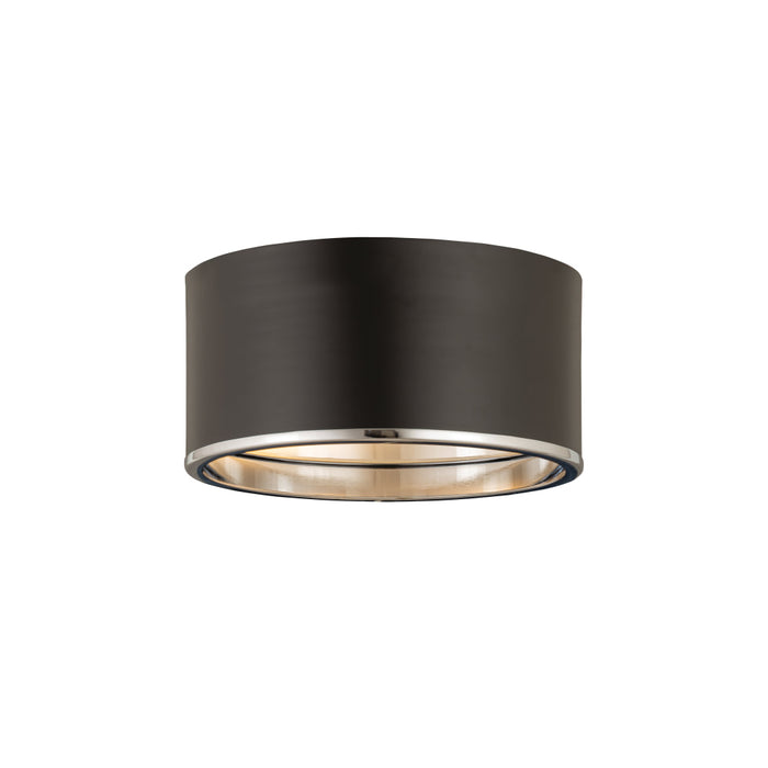 Z-Lite Arlo Matte Black Chrome 2 Light Flushmount 2303F2-MB-CH | theLightShop