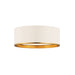 Z-Lite Arlo Matte White Rubbed Brass 3 Light Flushmount 2303F3-MW-RB | theLightShop