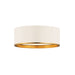 Z-Lite Arlo Matte White Rubbed Brass 3 Light Flushmount 2303F3-MW-RB | theLightShop