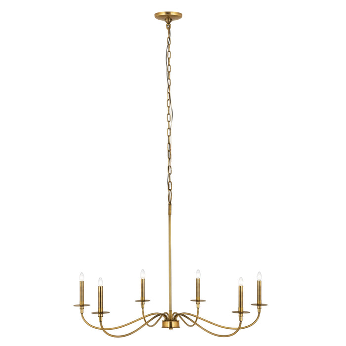 Z-Lite Arrington Rubbed Brass 6 Light Chandelier 2301-42RB | theLightShop