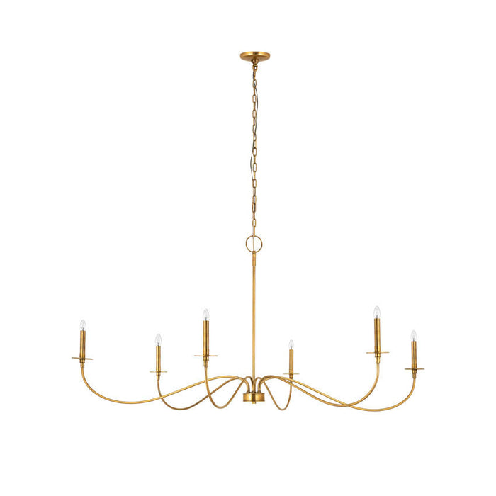 Z-Lite Arrington Rubbed Brass 6 Light Chandelier 2301-63RB | theLightShop