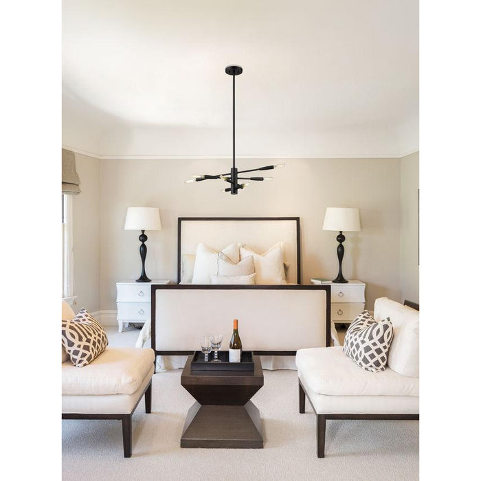 Z-Lite Ascension Matte Black Chandelier 737-8MB | theLightShop