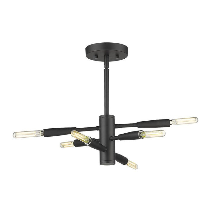 Z-Lite Ascension Matte Black Semi-Flushmount 737SF6-MB | theLightShop