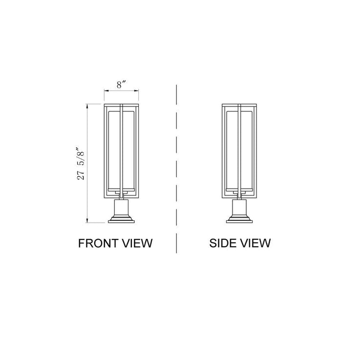 Z-Lite Aura Outdoor Pier Mounted Fixture Black 1 Light 5013PHBR-533PM-BK | theLightShop