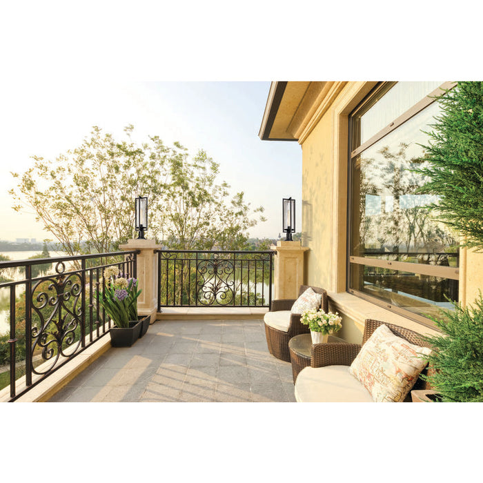Z-Lite Aura Outdoor Pier Mounted Fixture Black 1 Light 5013PHBR-533PM-BK | theLightShop