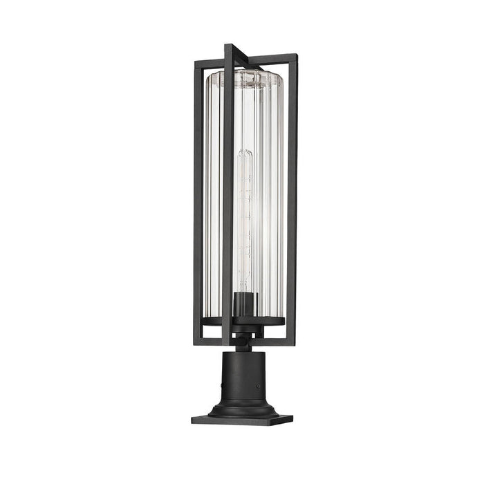 Z-Lite Aura Outdoor Pier Mounted Fixture Black 1 Light 5013PHBR-533PM-BK | theLightShop