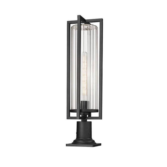 Z-Lite Aura Outdoor Pier Mounted Fixture Black 1 Light 5013PHBR-533PM-BK | theLightShop