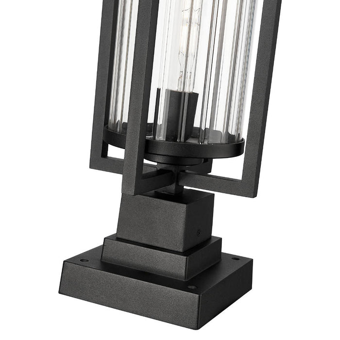 Z-Lite Aura Outdoor Pier Mounted Fixture Black 1 Light 5013PHBS-SQPM-BK | theLightShop