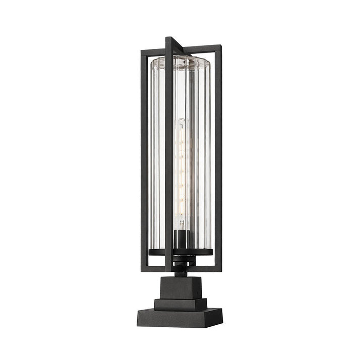 Z-Lite Aura Outdoor Pier Mounted Fixture Black 1 Light 5013PHBS-SQPM-BK | theLightShop