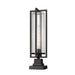 Z-Lite Aura Outdoor Pier Mounted Fixture Black 1 Light 5013PHBS-SQPM-BK | theLightShop