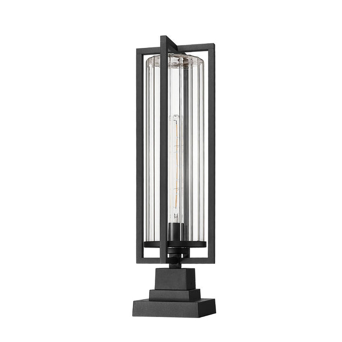 Z-Lite Aura Outdoor Pier Mounted Fixture Black 1 Light 5013PHBS-SQPM-BK | theLightShop
