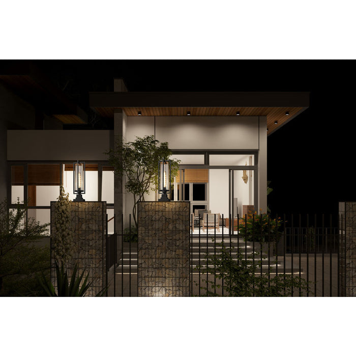 Z-Lite Aura Outdoor Pier Mounted Fixture Black 1 Light 5013PHBS-SQPM-BK | theLightShop