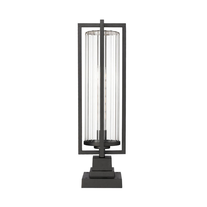 Z-Lite Aura Outdoor Pier Mounted Fixture Black 1 Light 5013PHBS-SQPM-BK | theLightShop