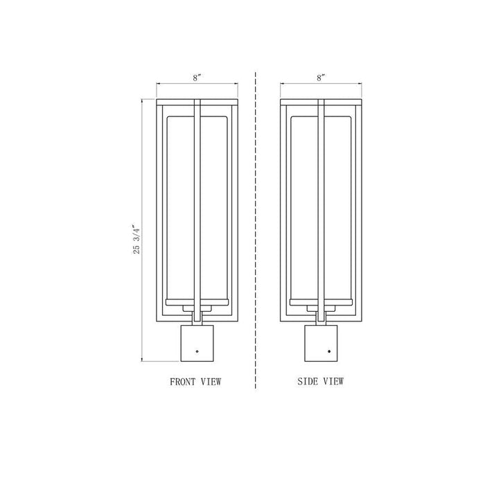 Z-Lite Aura Outdoor Post Mount Fixture Black 1 Light 5013PHBR-BK | theLightShop