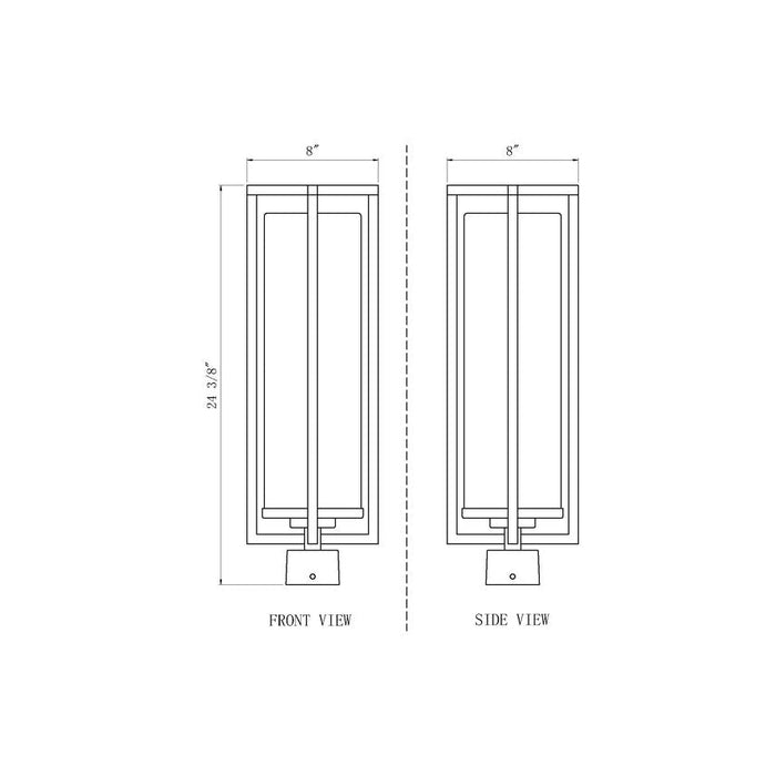 Z-Lite Aura Outdoor Post Mount Fixture Black 1 Light 5013PHBS-BK | theLightShop