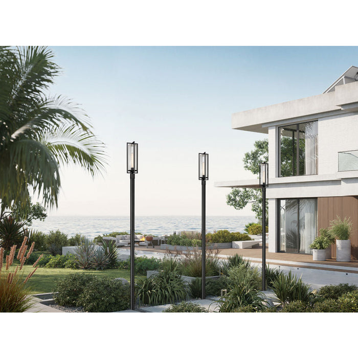Z-Lite Aura Outdoor Post Mounted Fixture Black 1 Light 5013PHBR-5009P120-BK | theLightShop