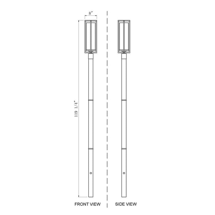 Z-Lite Aura Outdoor Post Mounted Fixture Black 1 Light 5013PHBR-5009P96-BK | theLightShop