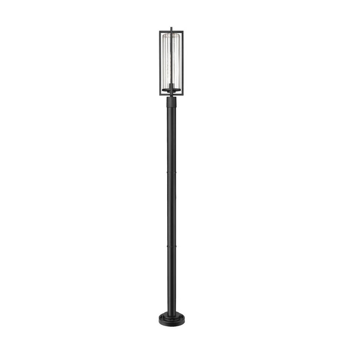Z-Lite Aura Outdoor Post Mounted Fixture Black 1 Light 5013PHBR-5012P-BK | theLightShop