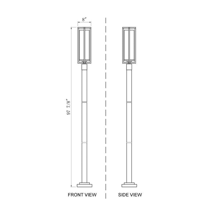 Z-Lite Aura Outdoor Post Mounted Fixture Black 1 Light 5013PHBR-567P-BK | theLightShop