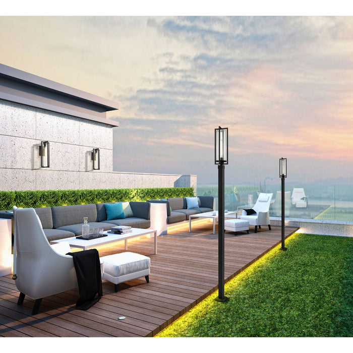 Z-Lite Aura Outdoor Post Mounted Fixture Black 1 Light 5013PHBS-536P-BK | theLightShop