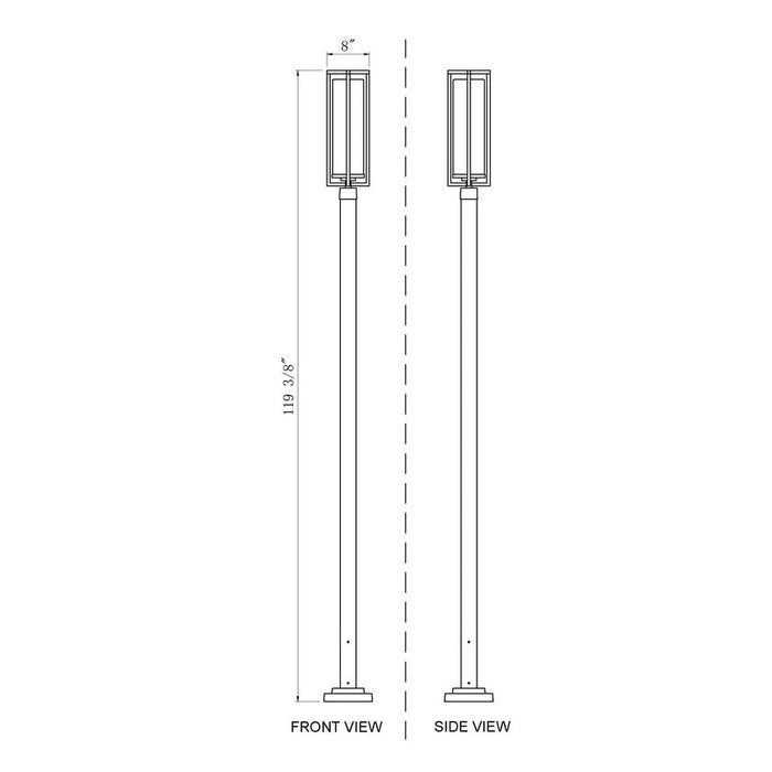 Z-Lite Aura Outdoor Post Mounted Fixture Black 1 Light 5013PHBS-536P-BK | theLightShop