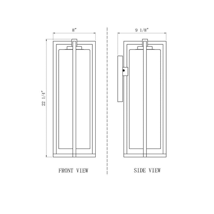 Z-Lite Aura Outdoor Wall Sconce Black 1 Light 5013B-BK | theLightShop