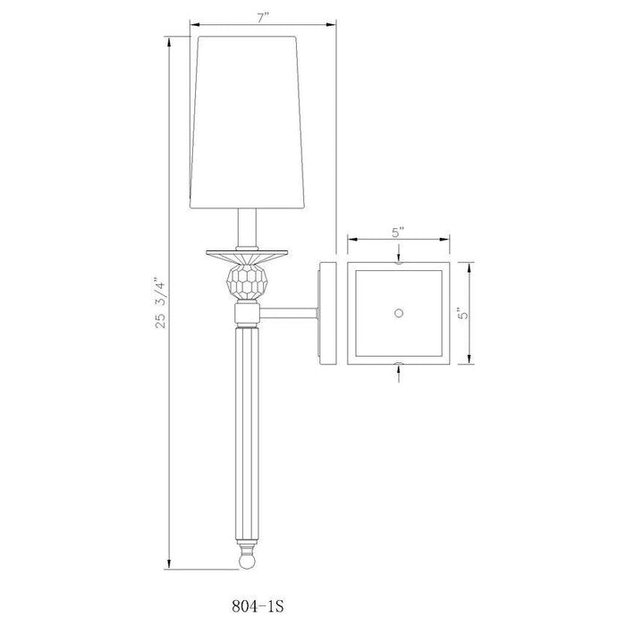 Z-Lite Ava Rubbed Brass Wall Sconce 804-1S-RB-WH | theLightShop