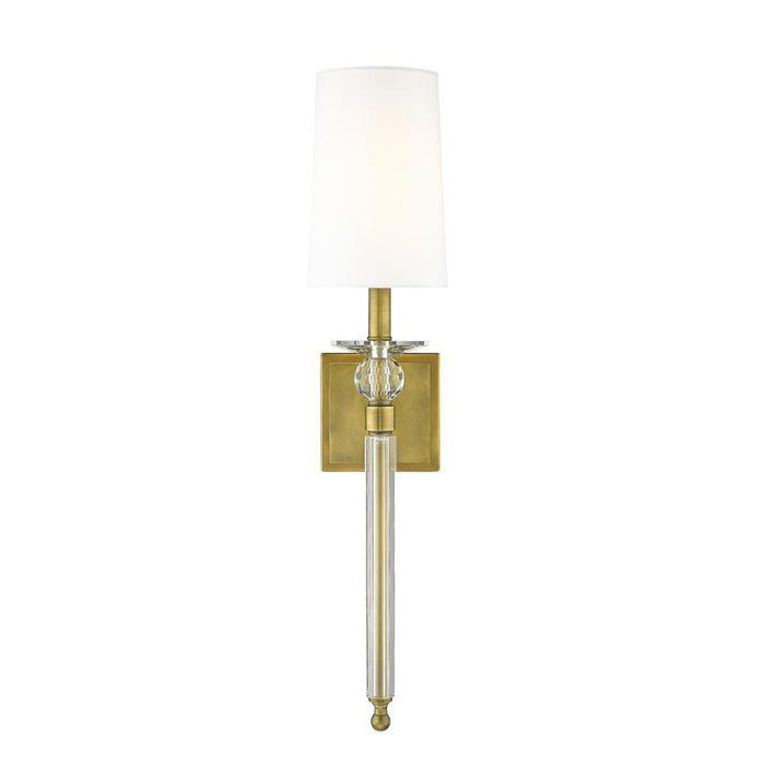Z-Lite Ava Rubbed Brass Wall Sconce 804-1S-RB-WH | theLightShop