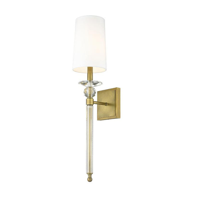 Z-Lite Ava Rubbed Brass Wall Sconce 804-1S-RB-WH | theLightShop