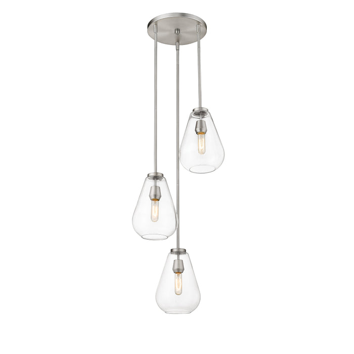 Z-Lite Ayra Brushed Nickel Pendant 488P8-3R-BN | theLightShop