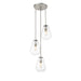 Z-Lite Ayra Brushed Nickel Pendant 488P8-3R-BN | theLightShop