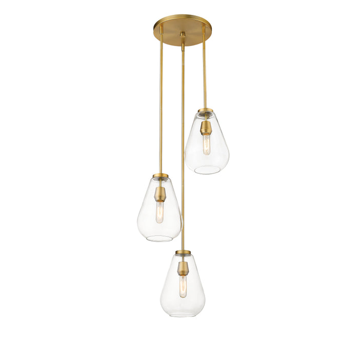 Z-Lite Ayra Olde Brass Pendant 488P8-3R-OBR | theLightShop