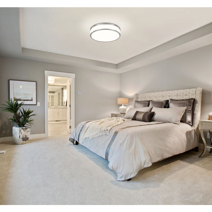 Z-Lite Ballord Flushmount Brushed Nickel LED 1 Light 16 Inch 1012F16-BN-LED | theLightShop