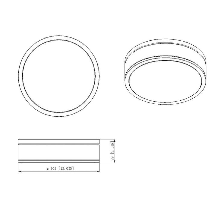 Z-Lite Ballord Flushmount Matte Black LED 1 Light 12 Inch 1012F12-MB-LED | theLightShop