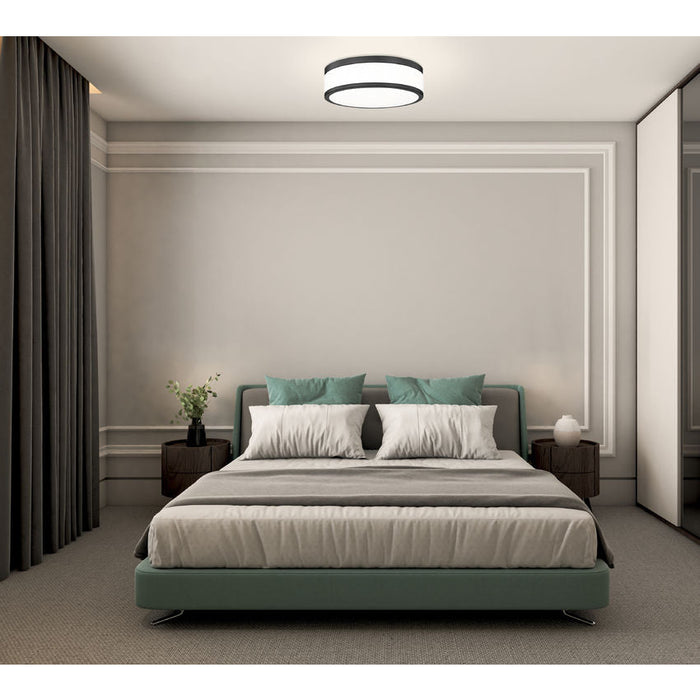Z-Lite Ballord Flushmount Matte Black LED 1 Light 12 Inch 1012F12-MB-LED | theLightShop