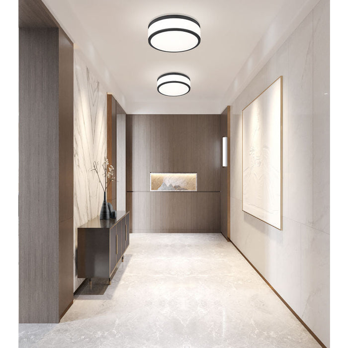 Z-Lite Ballord Flushmount Matte Black LED 1 Light 12 Inch 1012F12-MB-LED | theLightShop