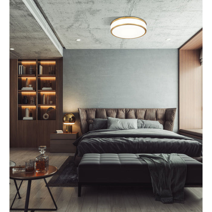 Z-Lite Ballord Flushmount Modern Gold LED 1 Light 16 Inch 1012F16-MGLD-LED | theLightShop