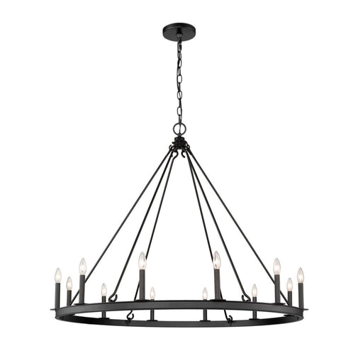 Z-Lite Barclay Matte Black Chandelier 482R-12MB | theLightShop