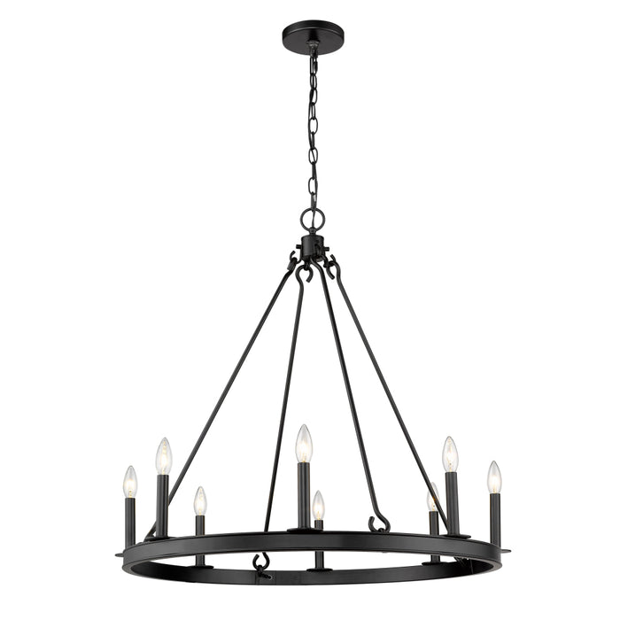 Z-Lite Barclay Matte Black Chandelier 482R-8MB | theLightShop