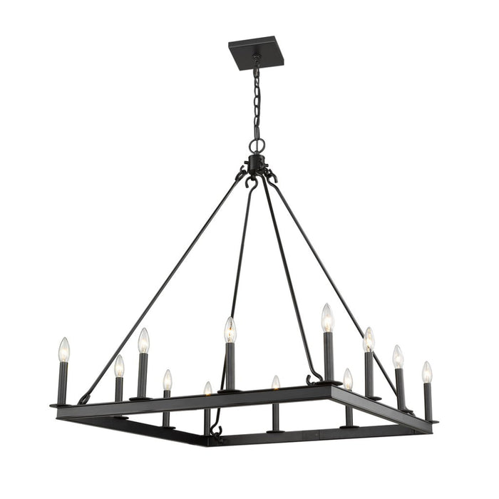 Z-Lite Barclay Matte Black Chandelier 482S-12MB | theLightShop