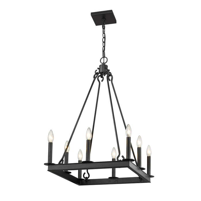 Z-Lite Barclay Matte Black Chandelier 482S-8-20MB | theLightShop