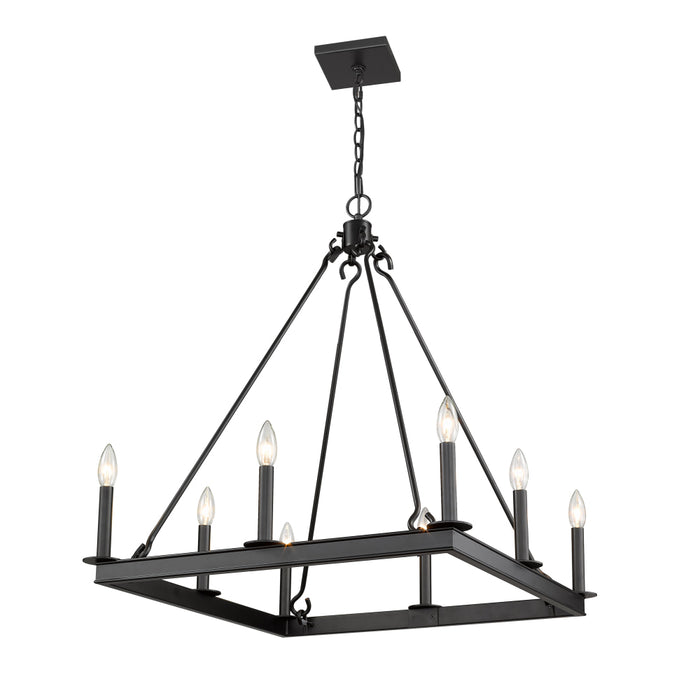 Z-Lite Barclay Matte Black Chandelier 482S-8-26MB | theLightShop