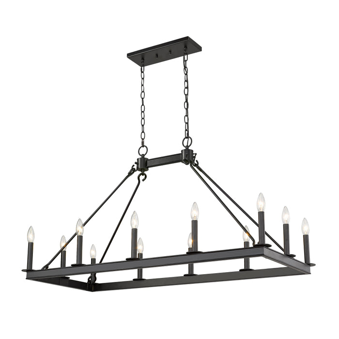 Z-Lite Barclay Matte Black Island-Billiard 482-12L-MB | theLightShop